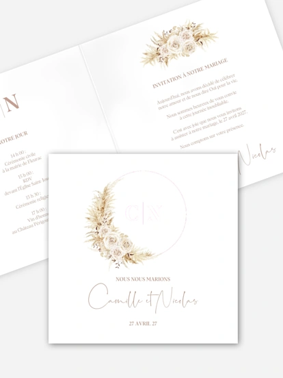 Faire-part de mariage Amour bohème