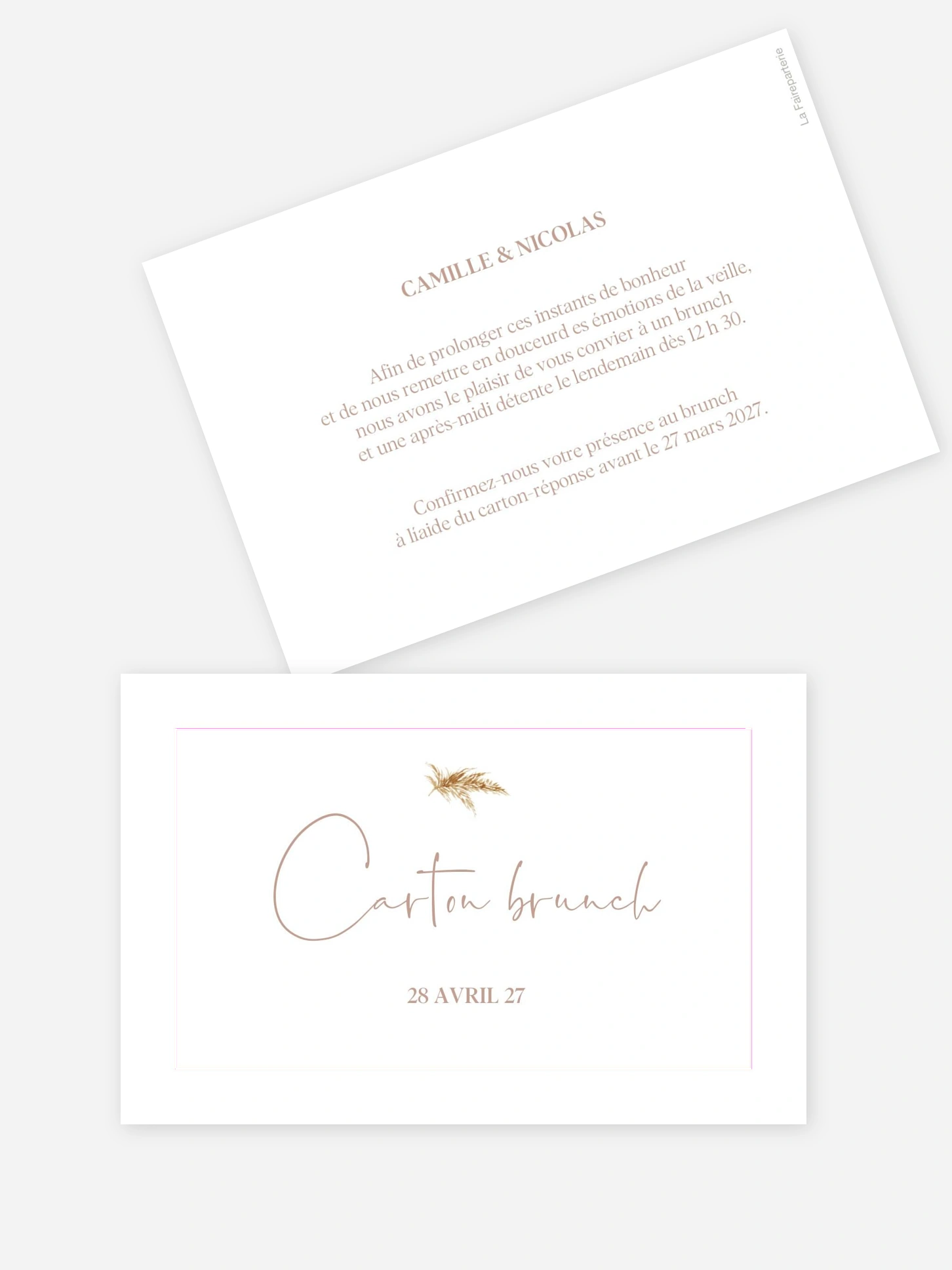 Carte brunch Amour bohème