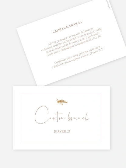 Carte brunch Amour bohème