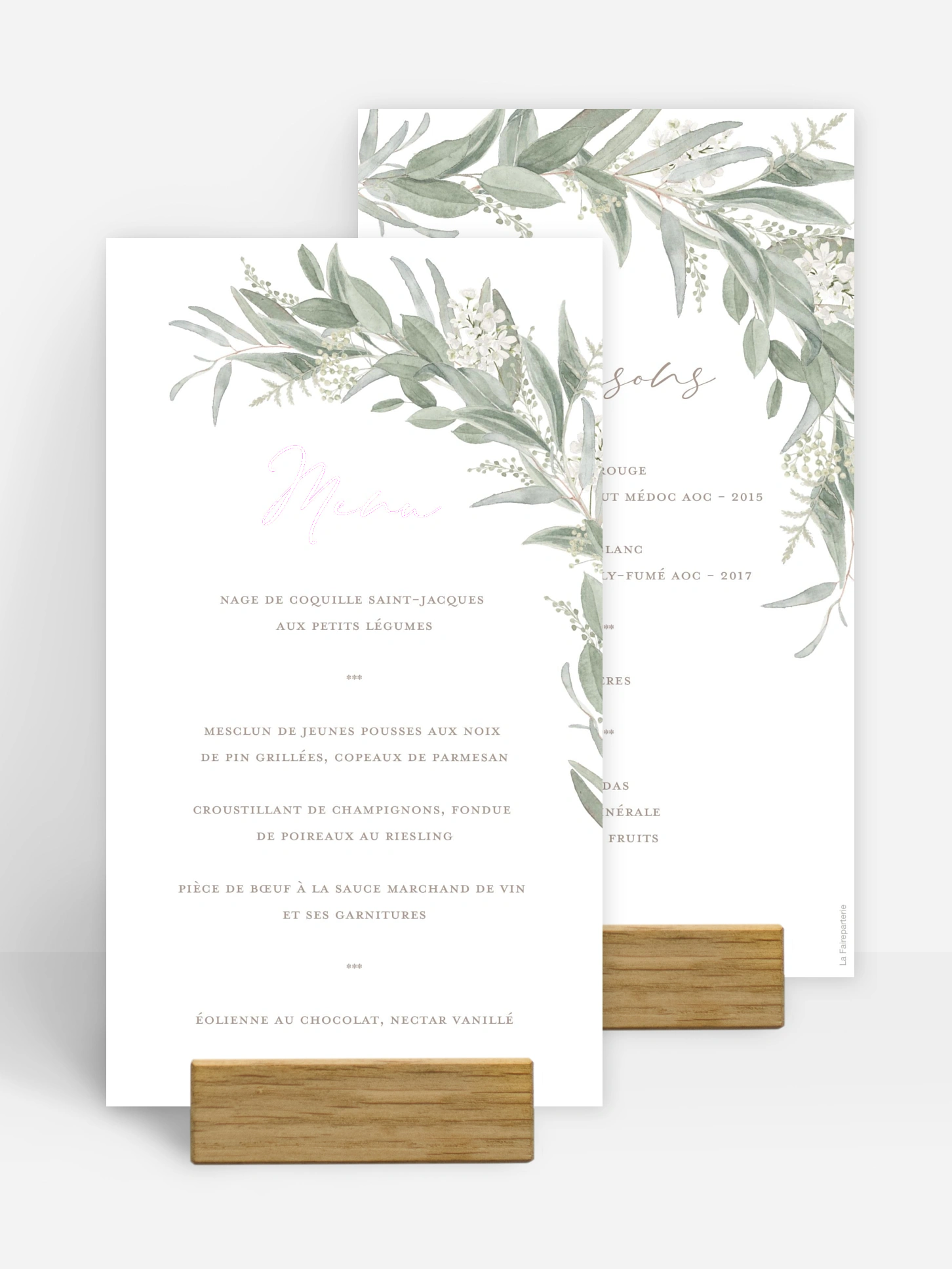 Menu mariage Brin de sauge