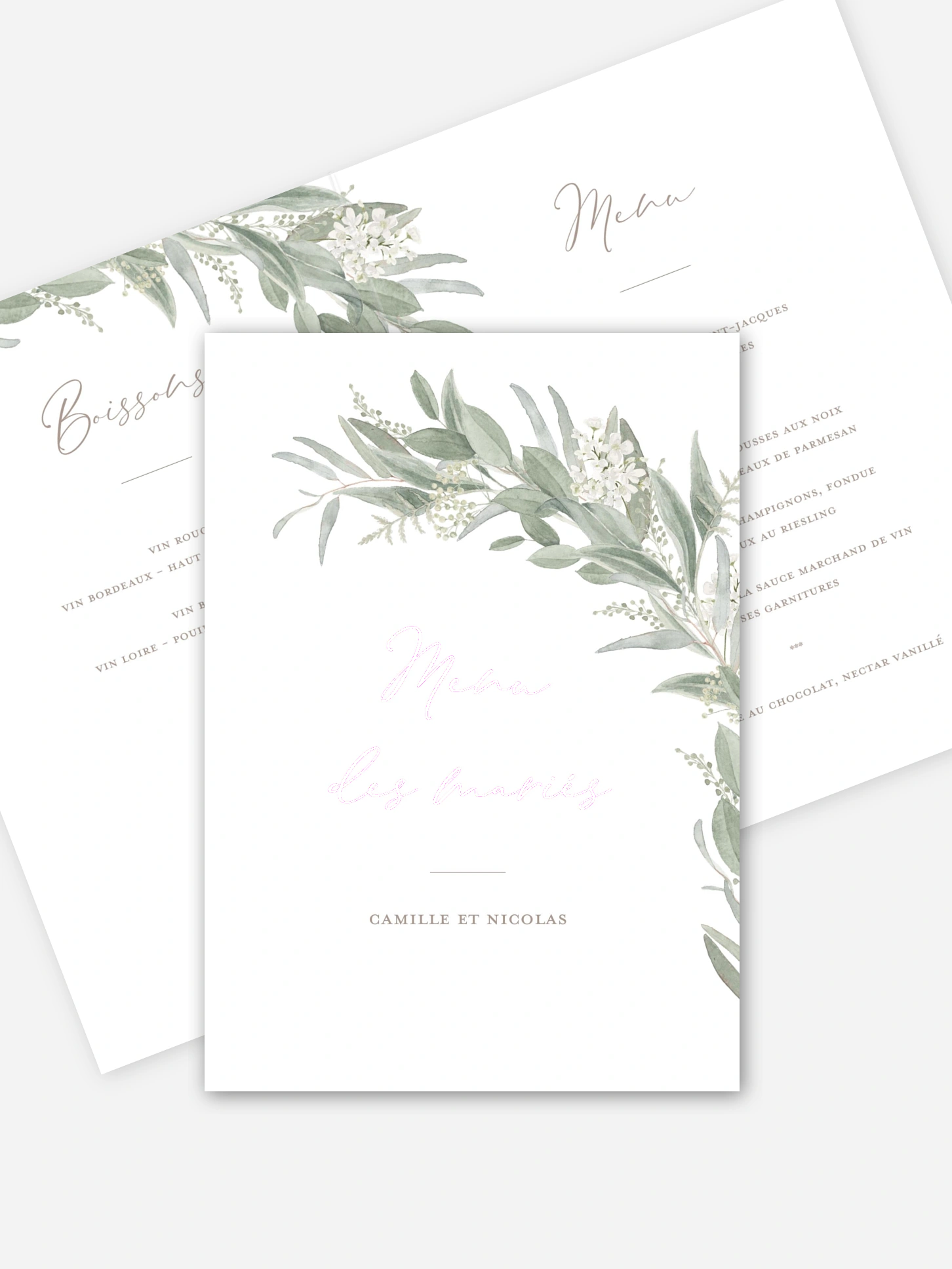 Menu mariage Brin de sauge