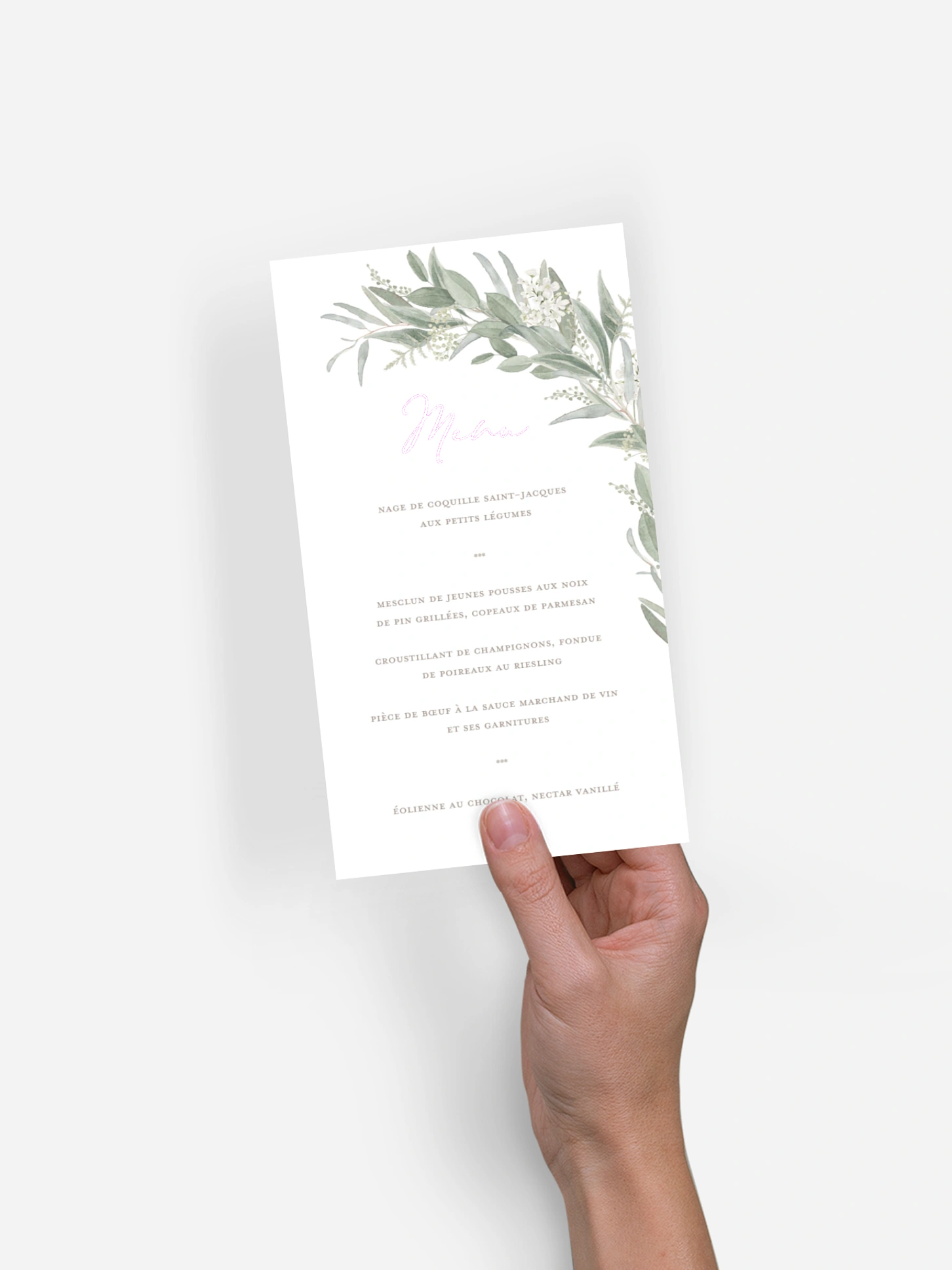 Menu mariage Brin de sauge
