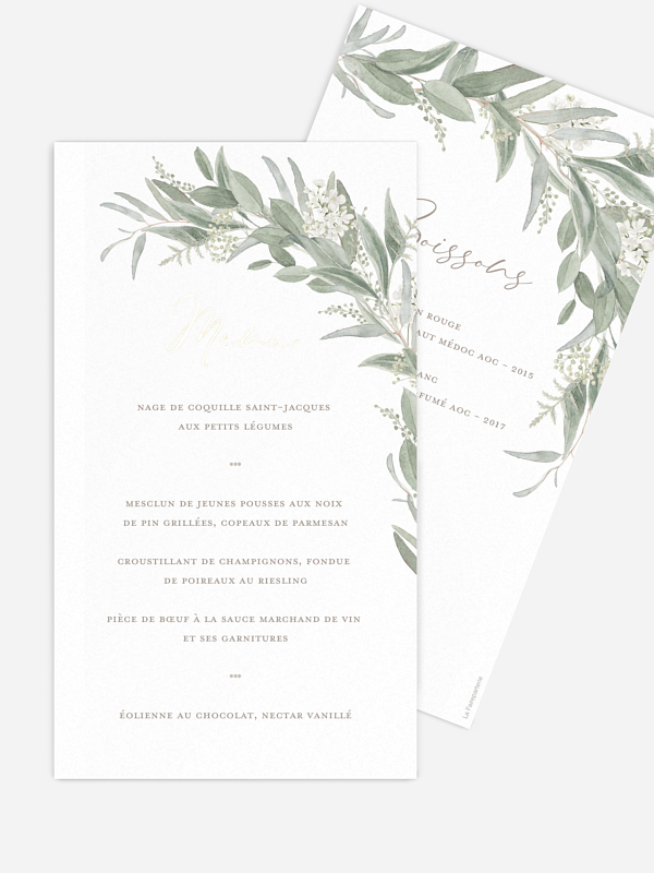 Menu mariage Brin de sauge