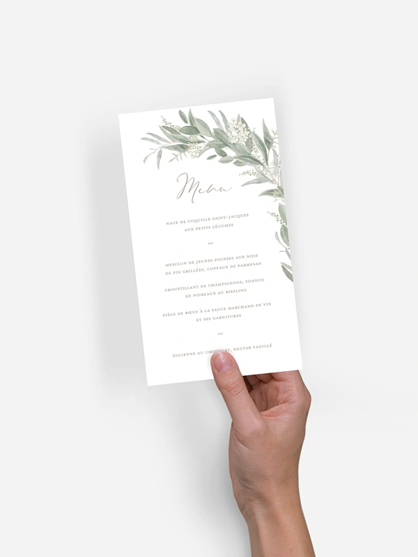 Menu mariage Brin de sauge