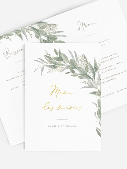 Menu mariage Brin de sauge