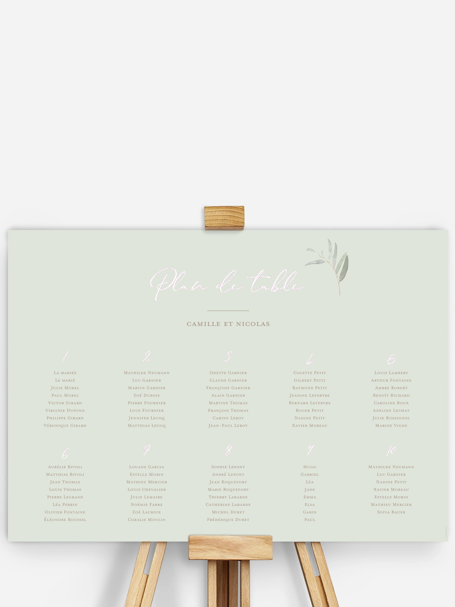 Poster plan de table mariage Brin de sauge
