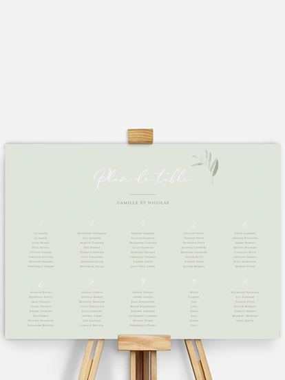 Poster plan de table mariage Brin de sauge