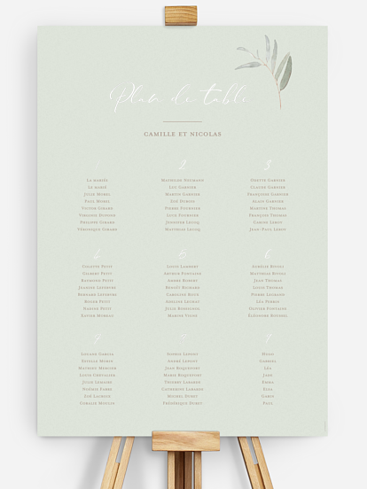Poster plan de table mariage Brin de sauge