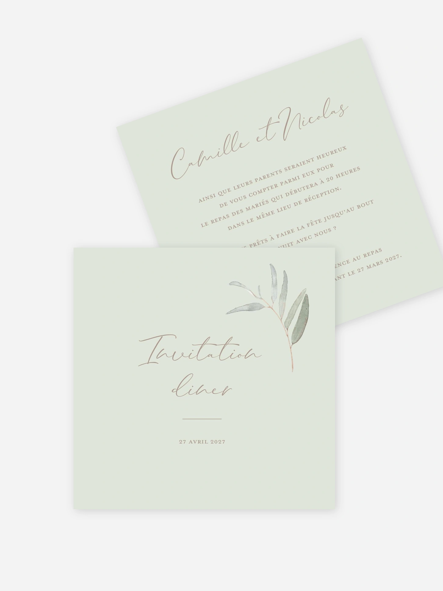 Carton d'invitation Brin de sauge