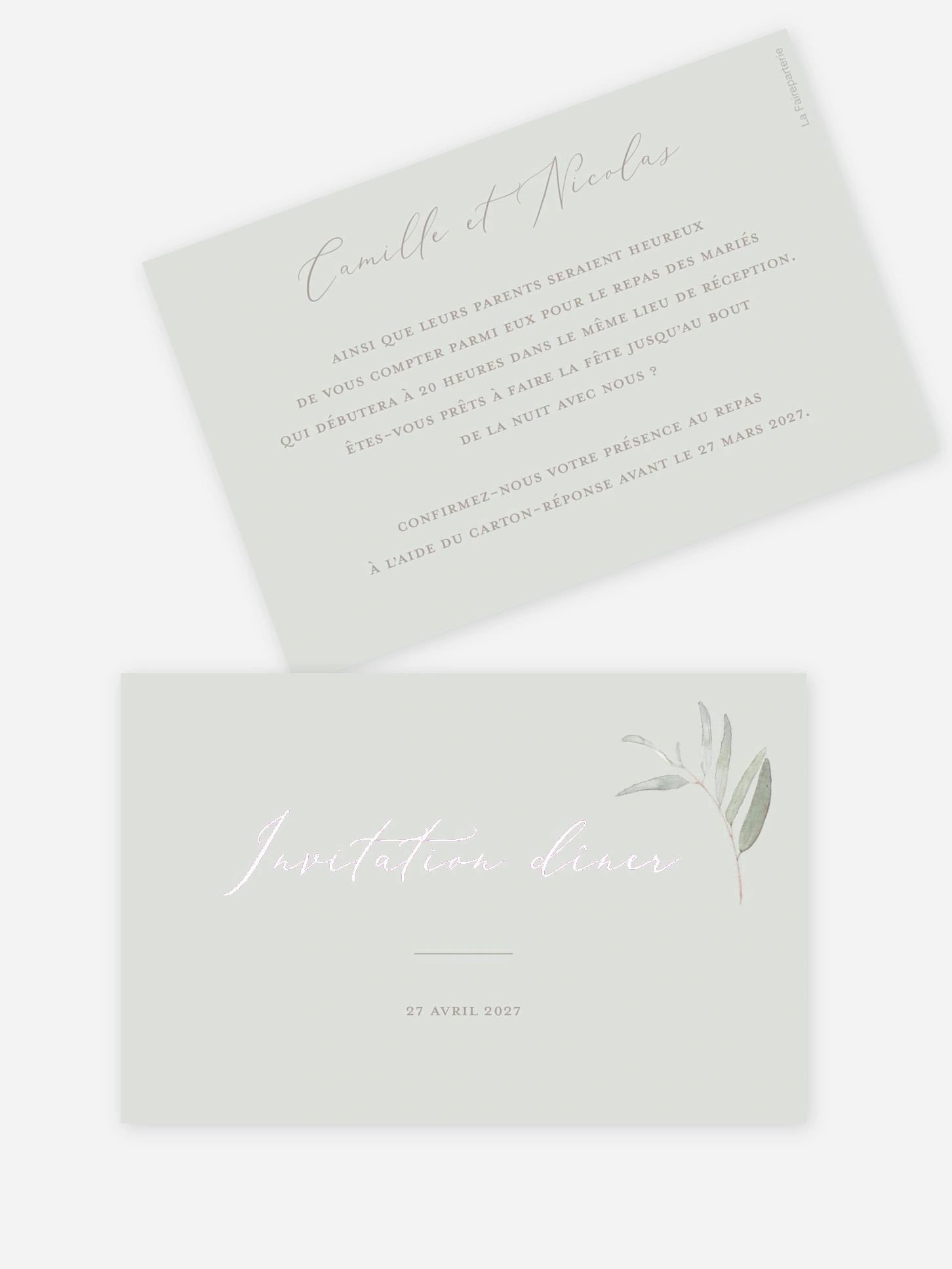 Carton d'invitation Brin de sauge