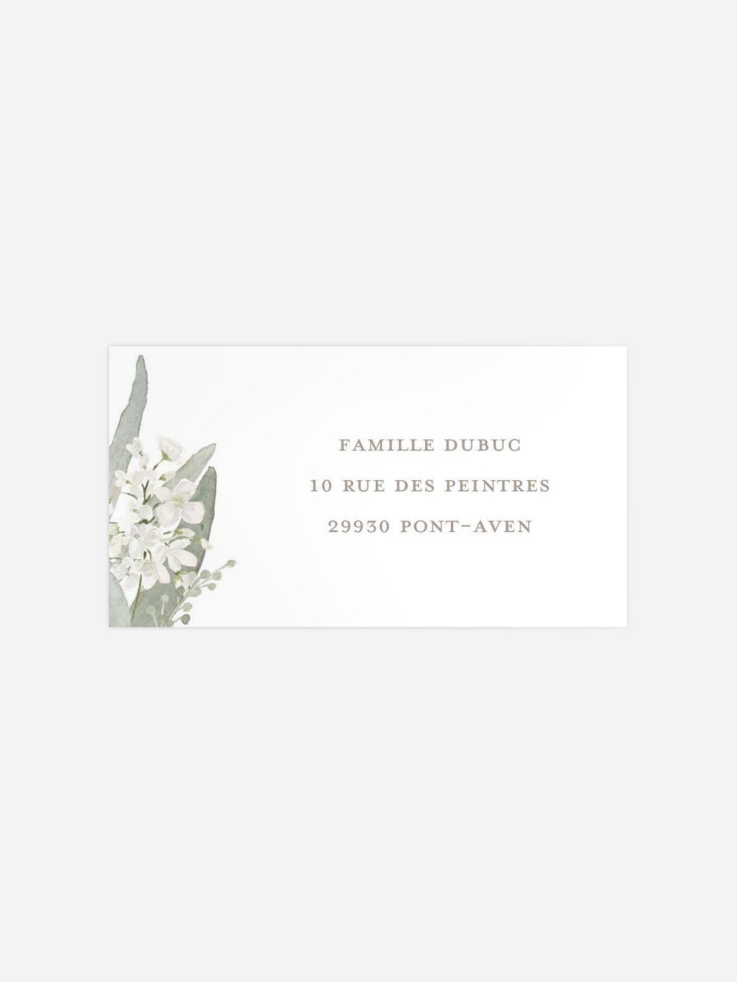 Étiquette destinataire mariage Brin de sauge