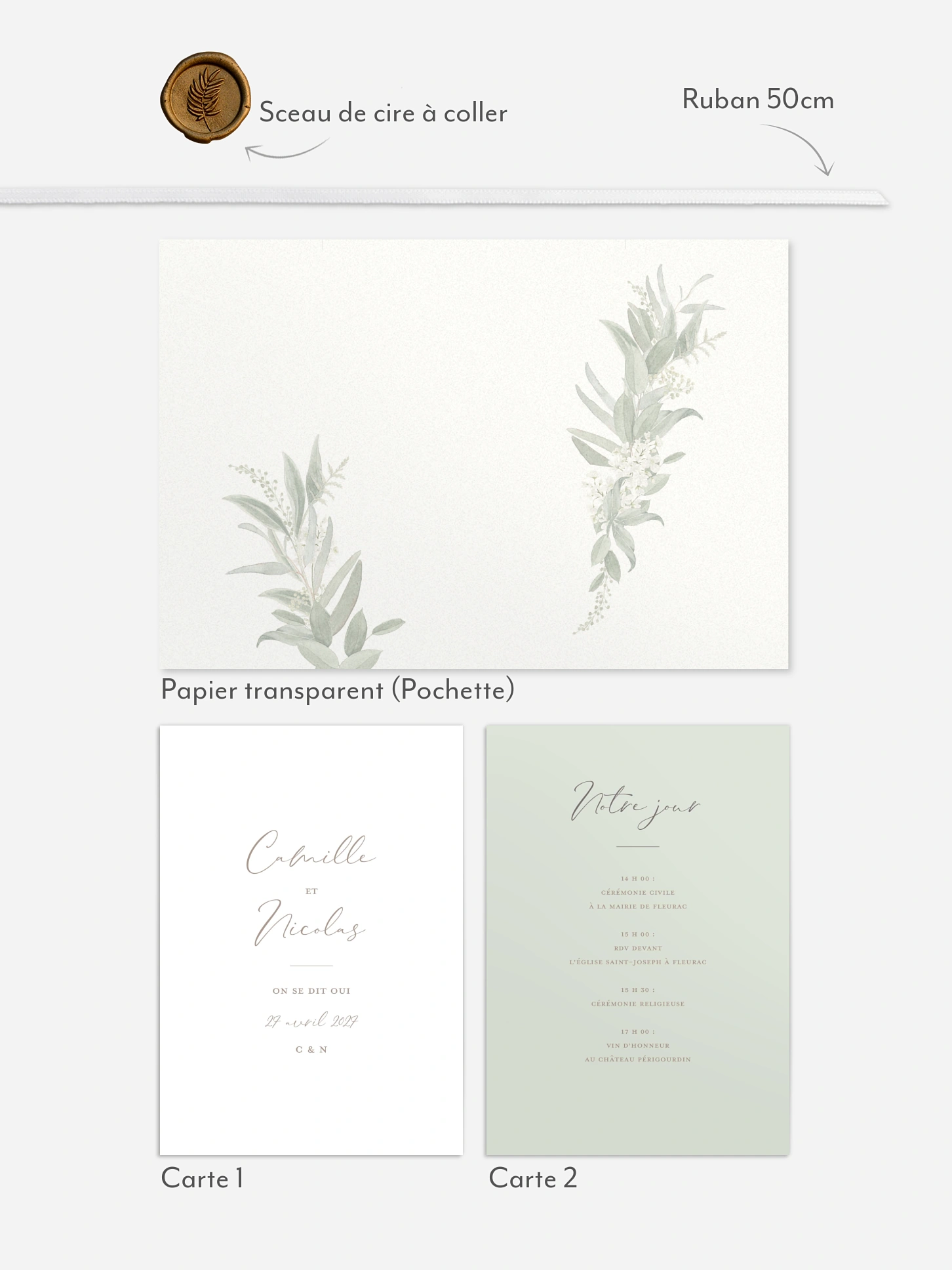 Faire-part de mariage Brin de sauge