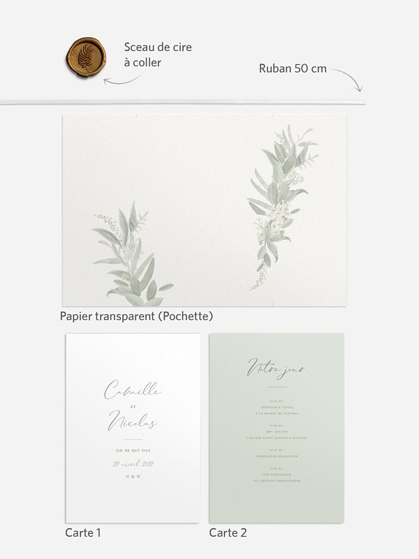 Faire-part de mariage Brin de sauge