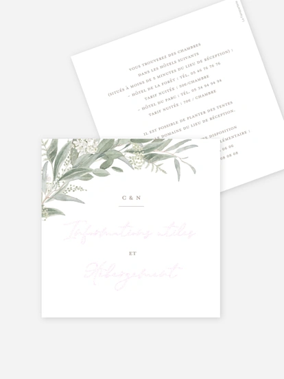 Carton information hébergement Brin de sauge