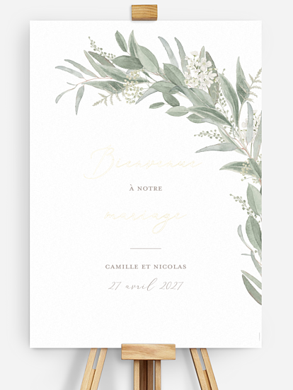 Poster bienvenue mariage Brin de sauge