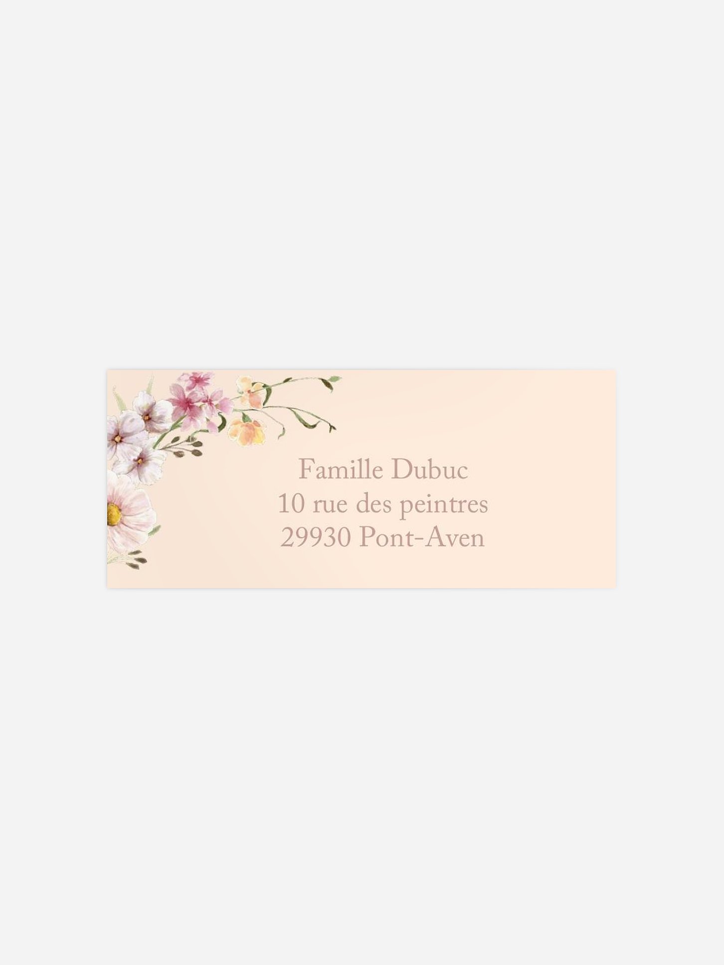 Étiquette expéditeur baptême Arche de fleurs