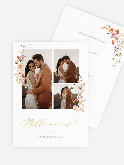 Carte de remerciements Arche de fleurs