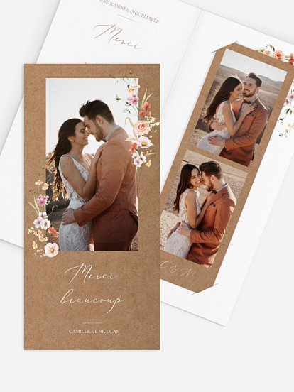 Carte de remerciements Arche de fleurs