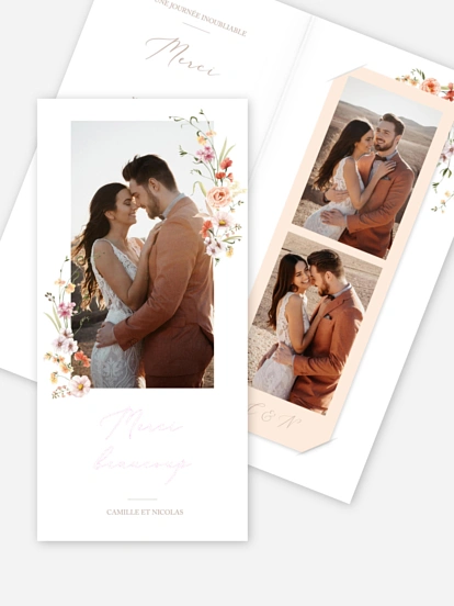 Carte de remerciements Arche de fleurs