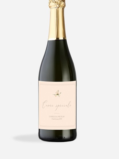 Étiquette bouteille Arche de fleurs