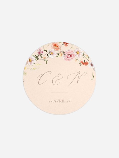 Étiquette cadeau mariage Arche de fleurs