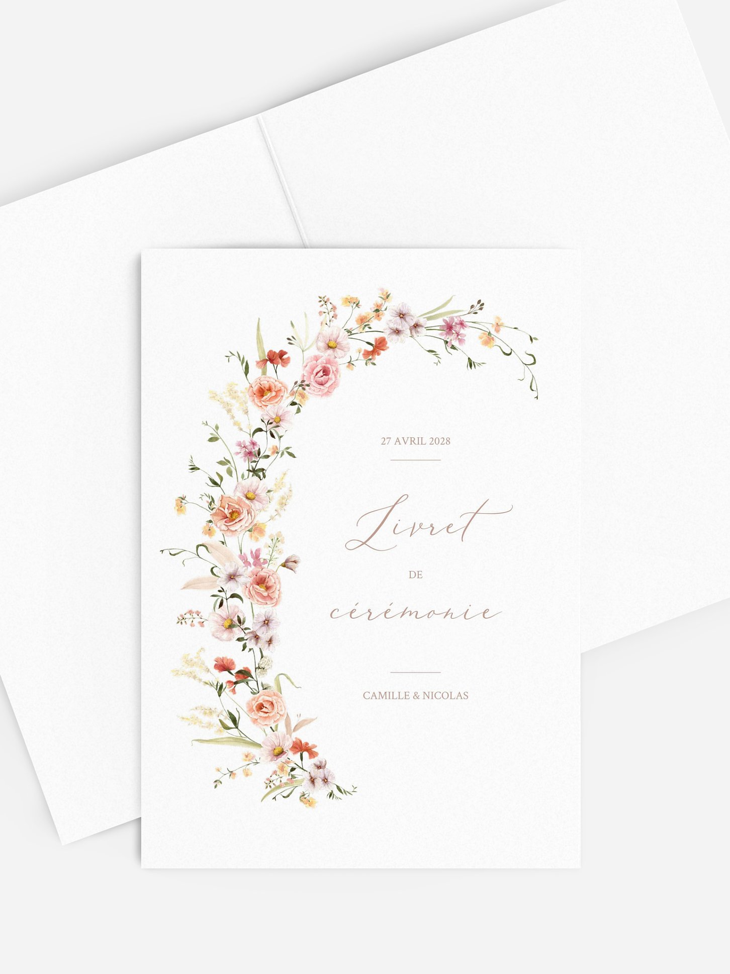 Livret de messe mariage Arche de fleurs
