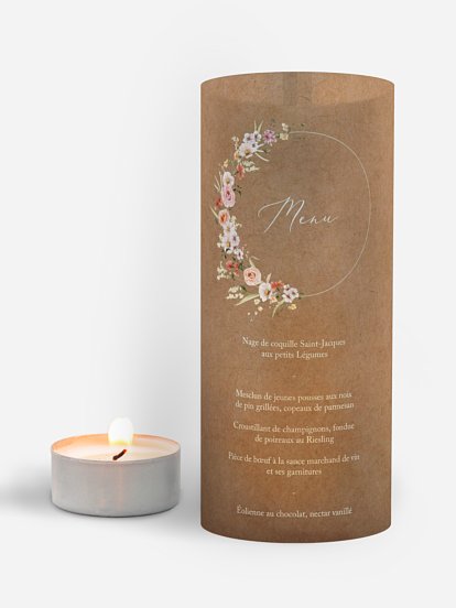 Menu mariage Arche de fleurs