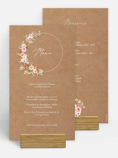 Menu mariage Arche de fleurs
