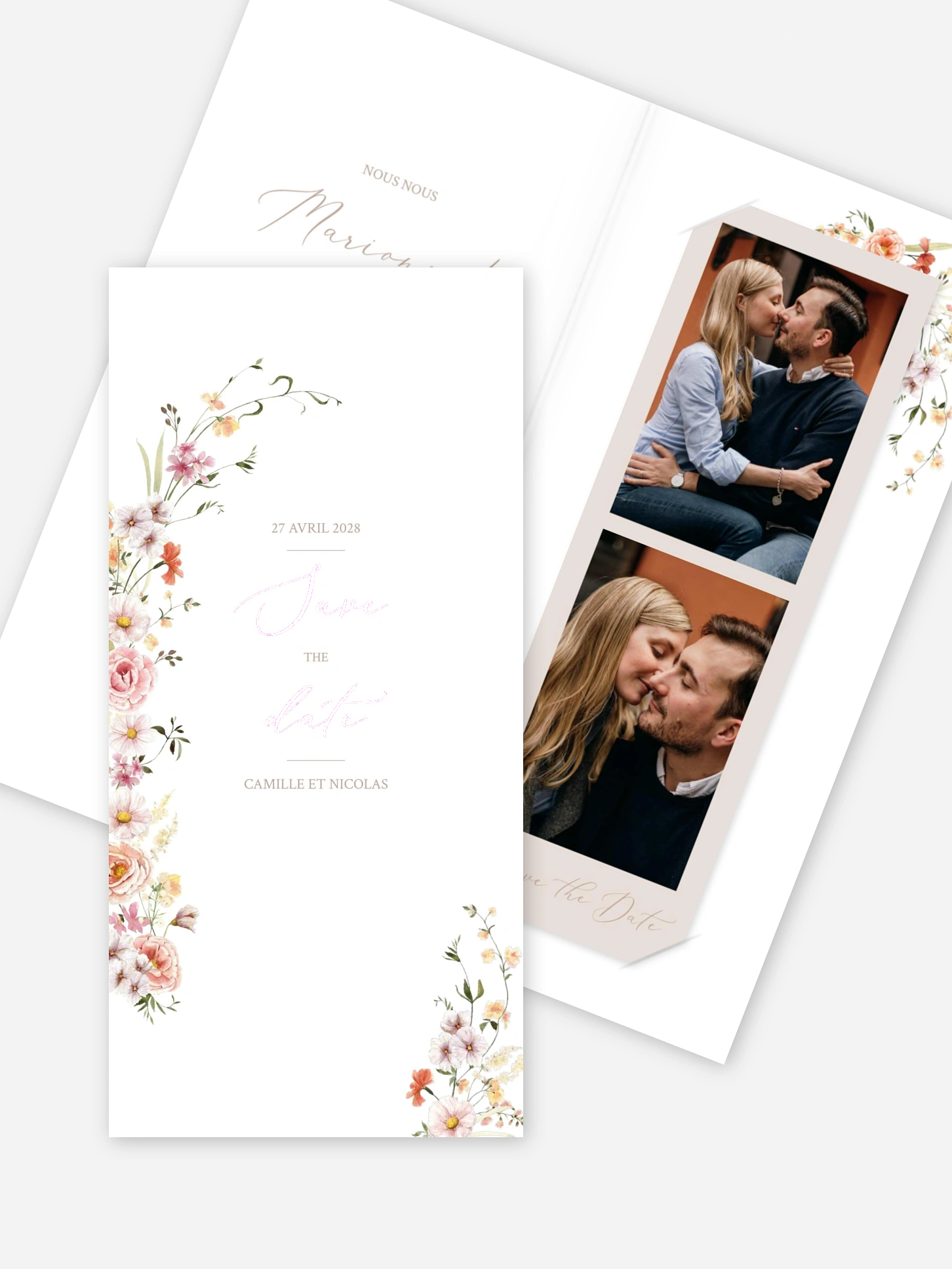 Save the date Arche de fleurs