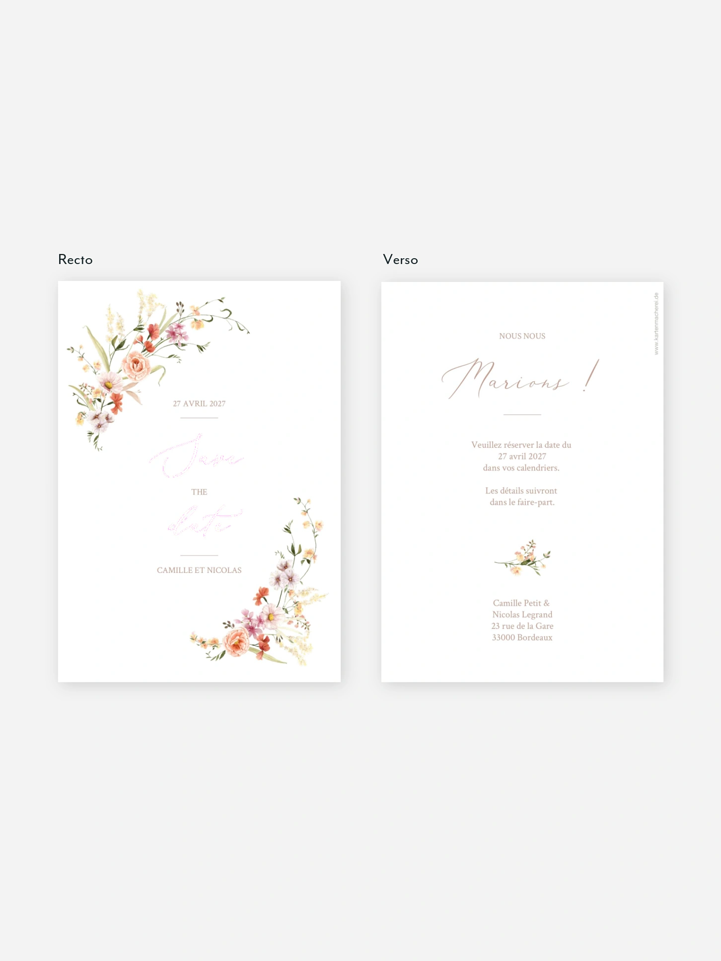 Save the date Arche de fleurs