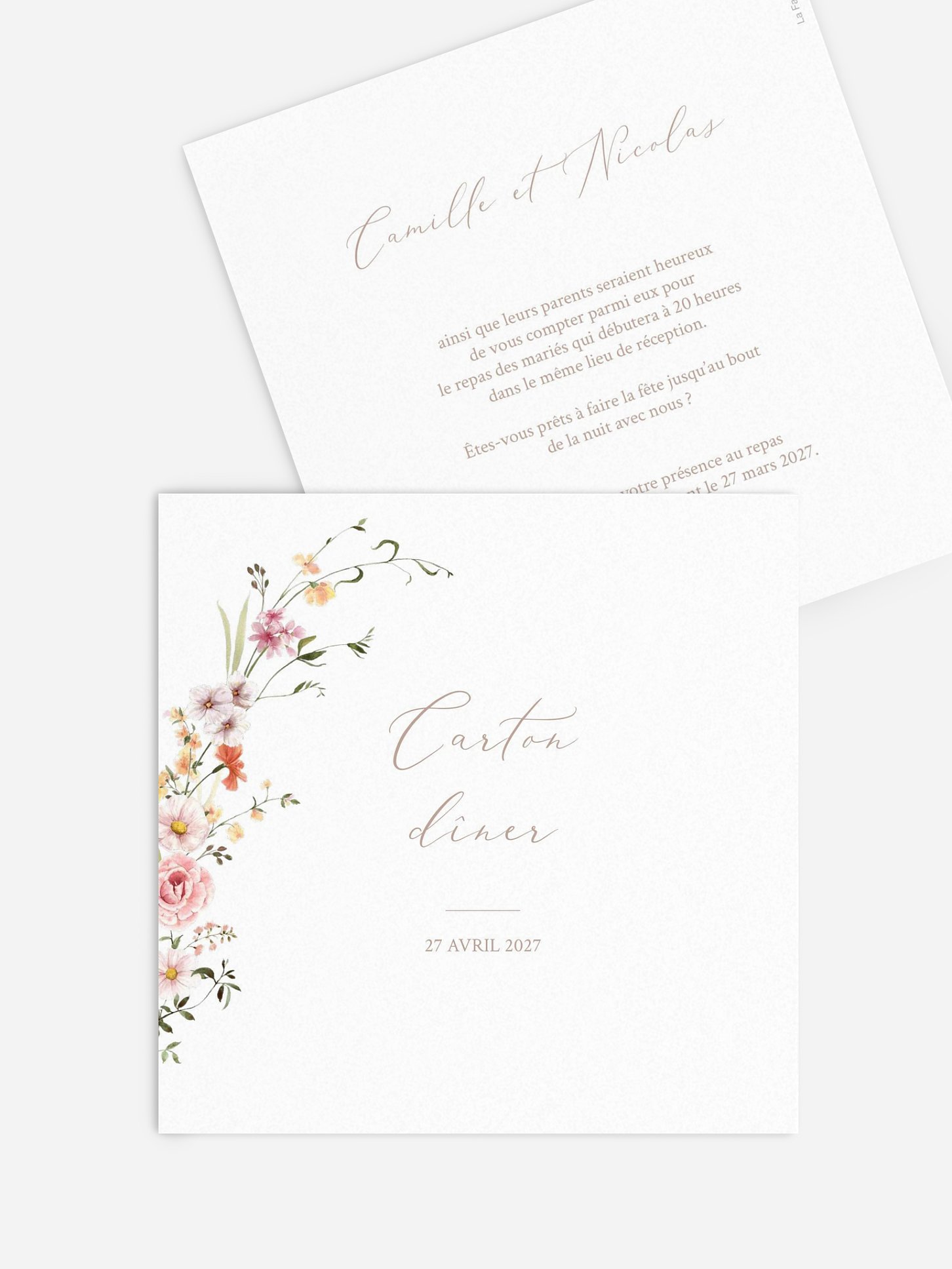 Carton d'invitation Arche de fleurs