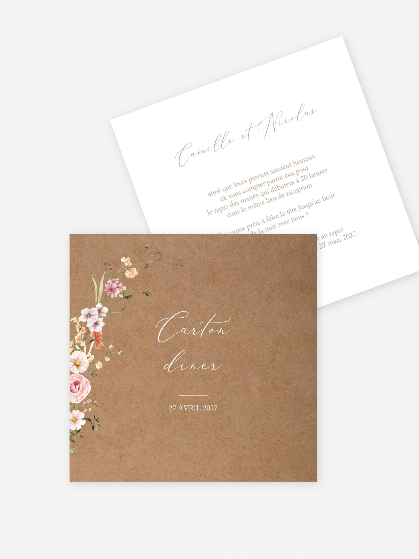 Carton d'invitation Arche de fleurs
