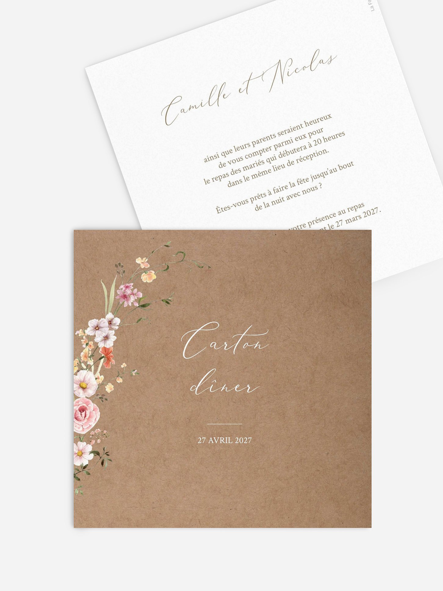 Carton d'invitation Arche de fleurs