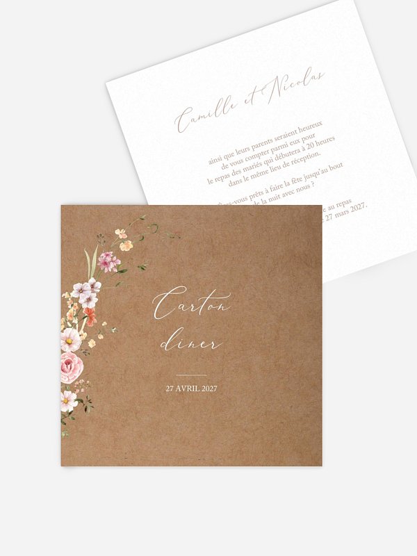 Carton d'invitation Arche de fleurs