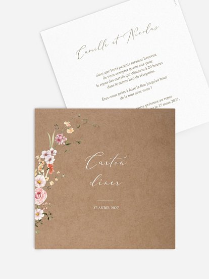 Carton d'invitation Arche de fleurs