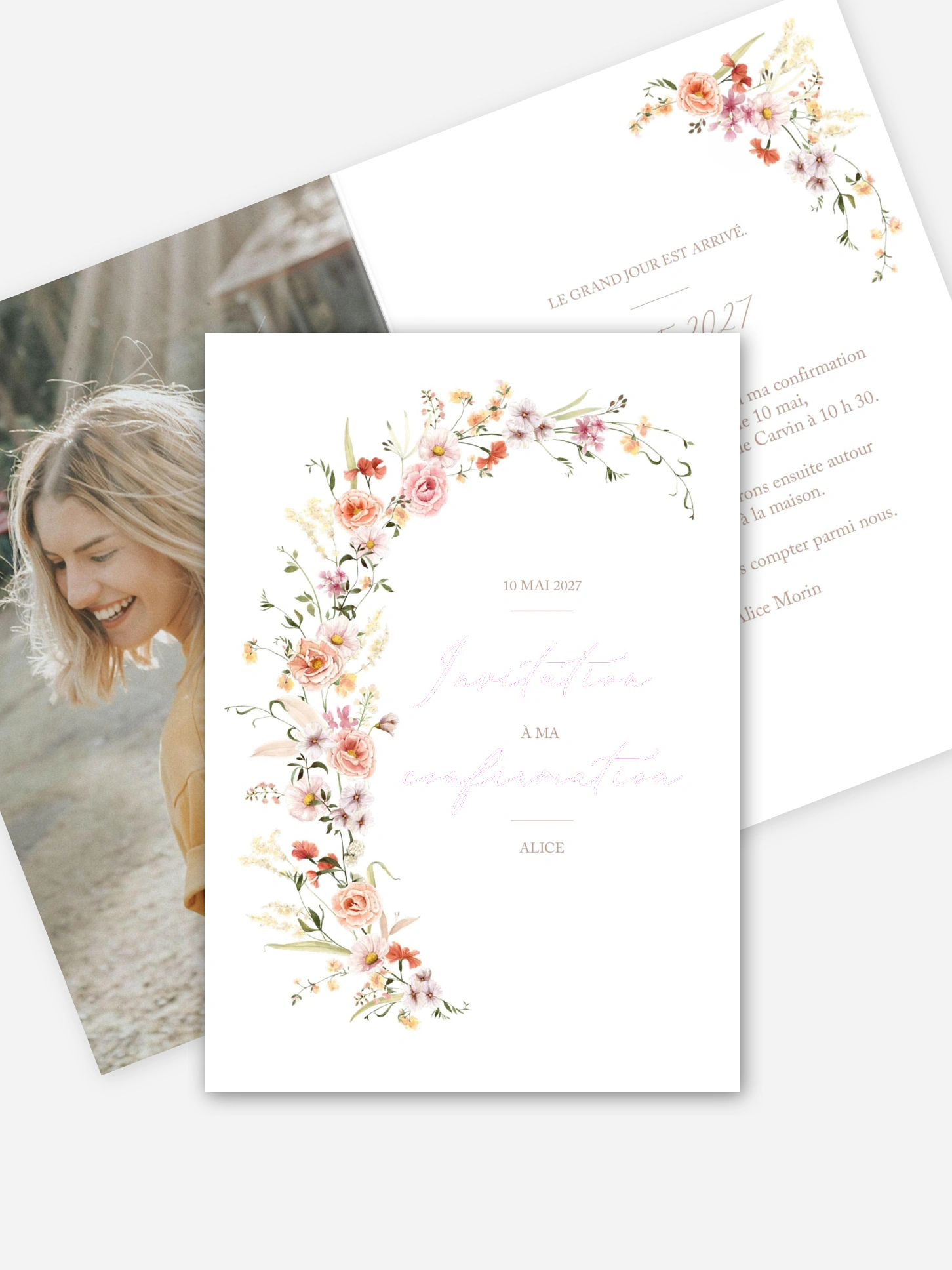 Invitation Confirmation Arche de fleurs