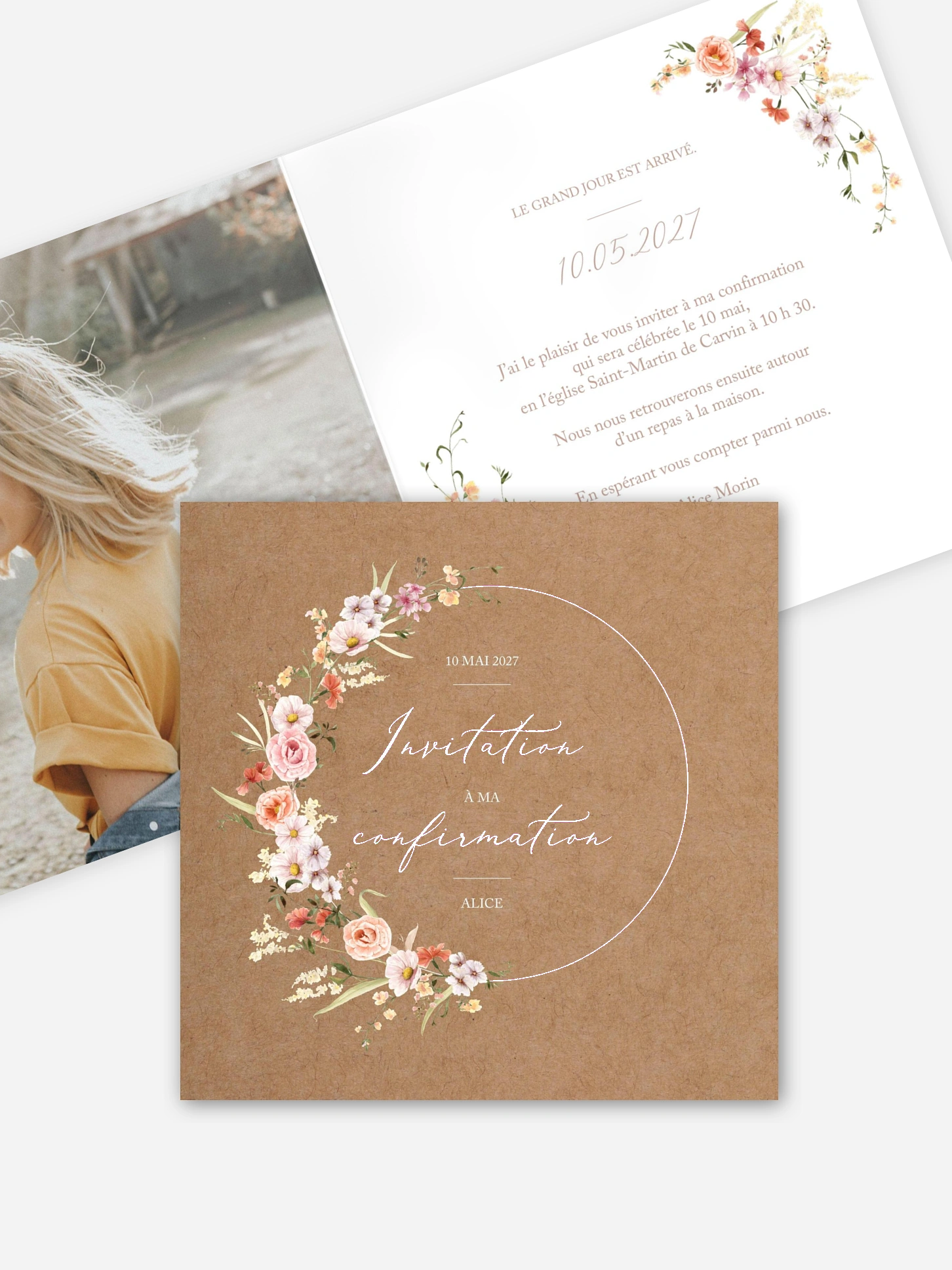 Invitation Confirmation Arche de fleurs
