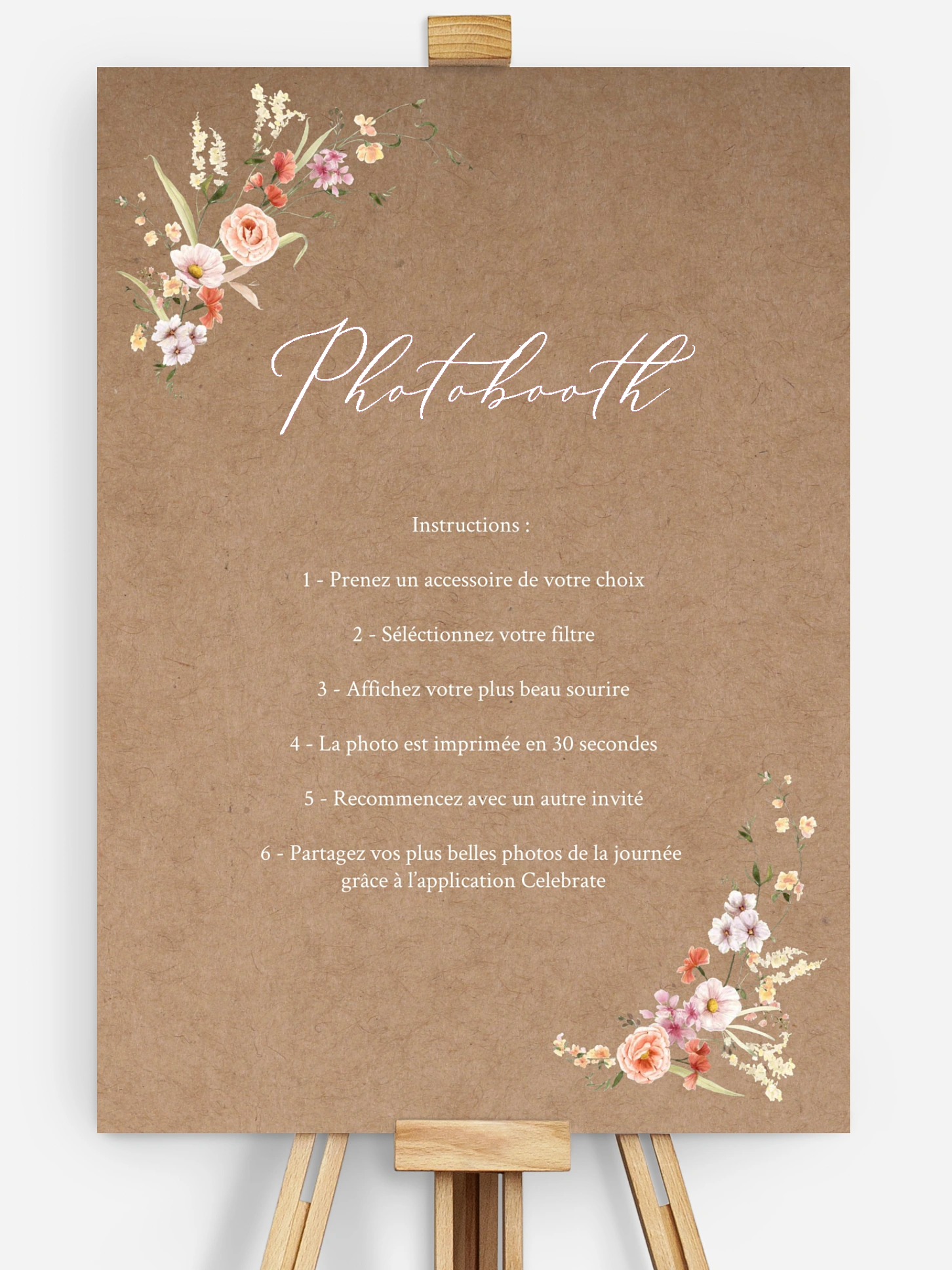 Affiche photobooth mariage Arche de fleurs