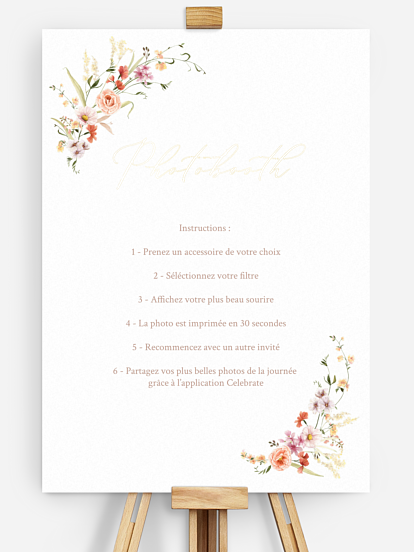 Affiche photobooth mariage Arche de fleurs