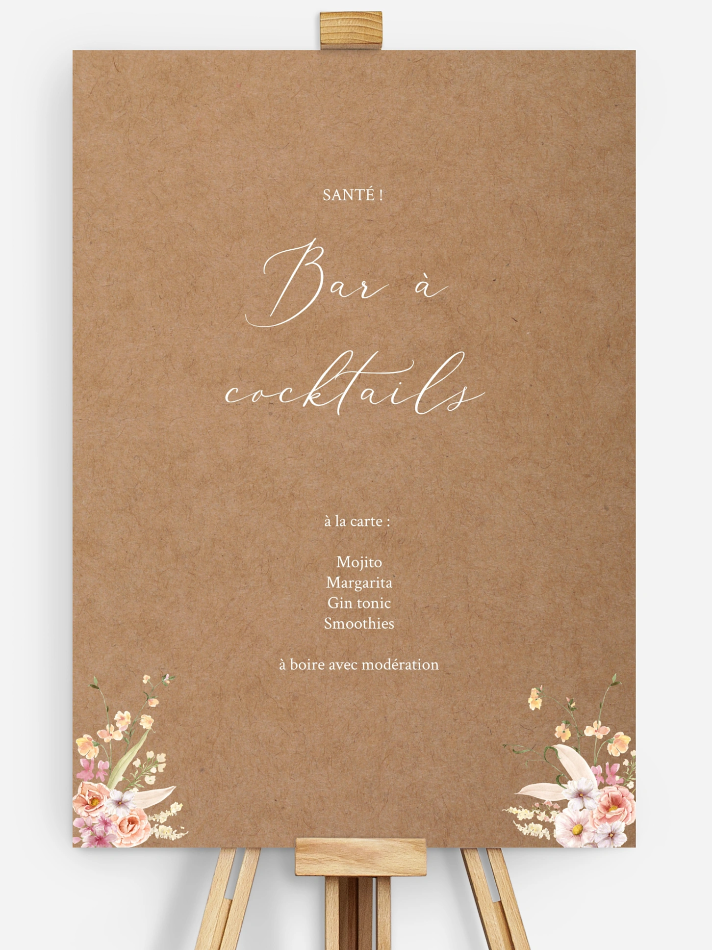 Affiche cocktail Arche de fleurs