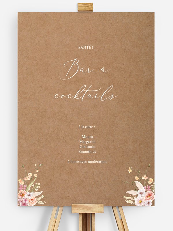 Affiche cocktail Arche de fleurs