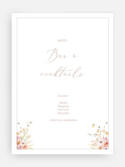 Affiche cocktail Arche de fleurs