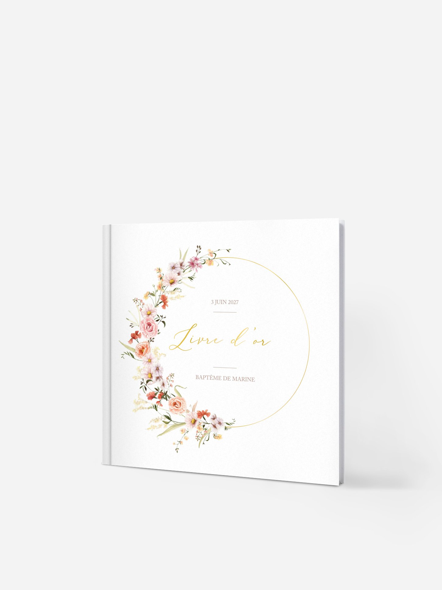 Livre d’or baptême Arche de fleurs