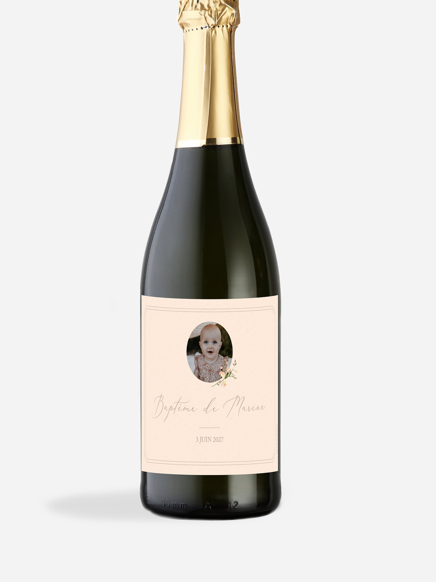 Étiquette pour bouteille Arche de fleurs