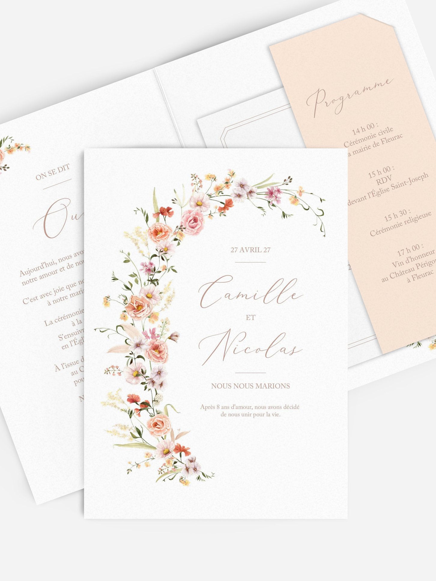 Faire-part de mariage Arche de fleurs