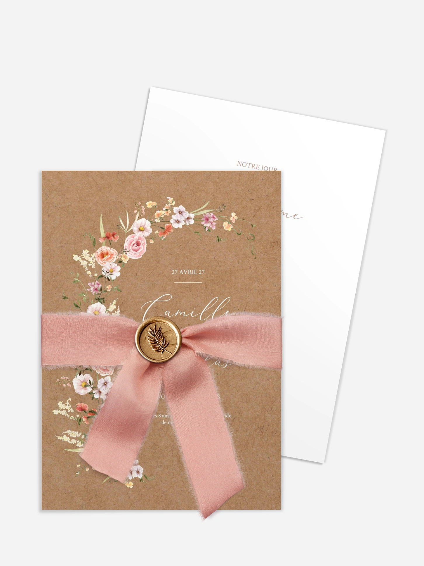 Faire-part de mariage Arche de fleurs