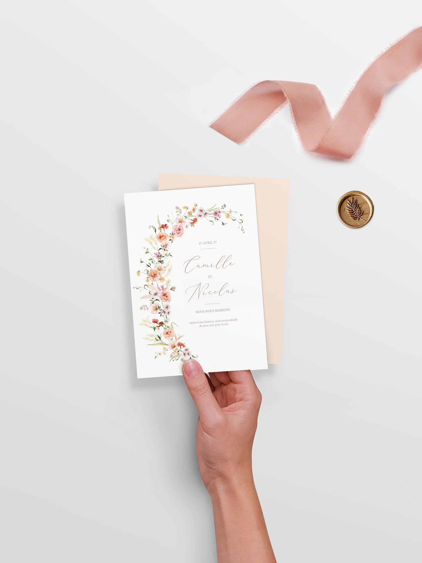 Faire-part de mariage Arche de fleurs