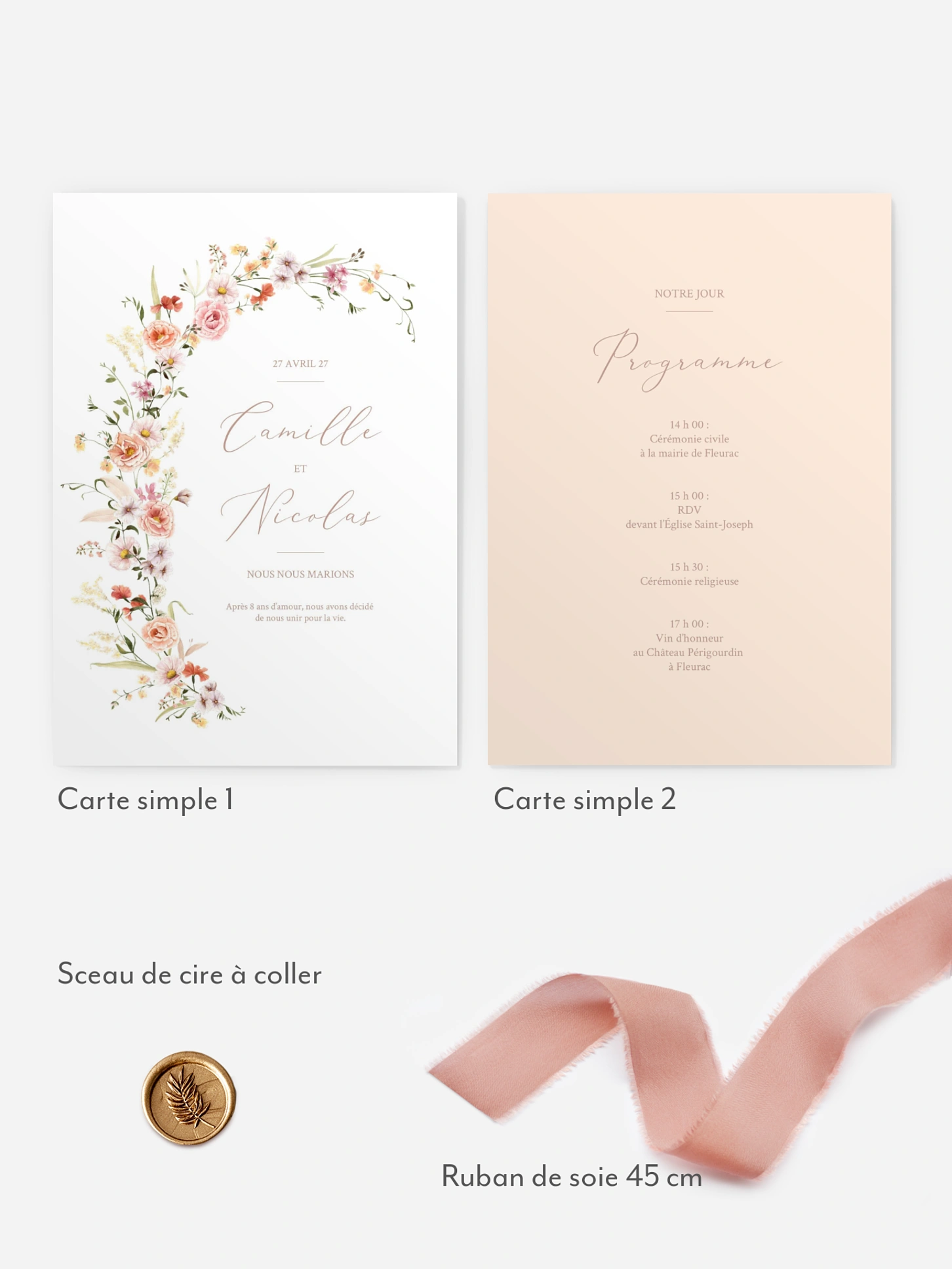 Faire-part de mariage Arche de fleurs