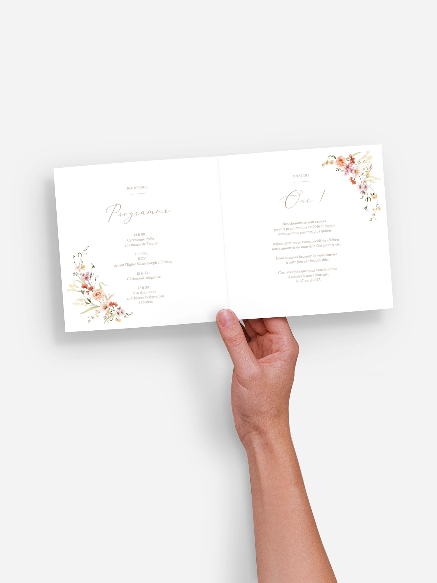 Faire-part de mariage Arche de fleurs