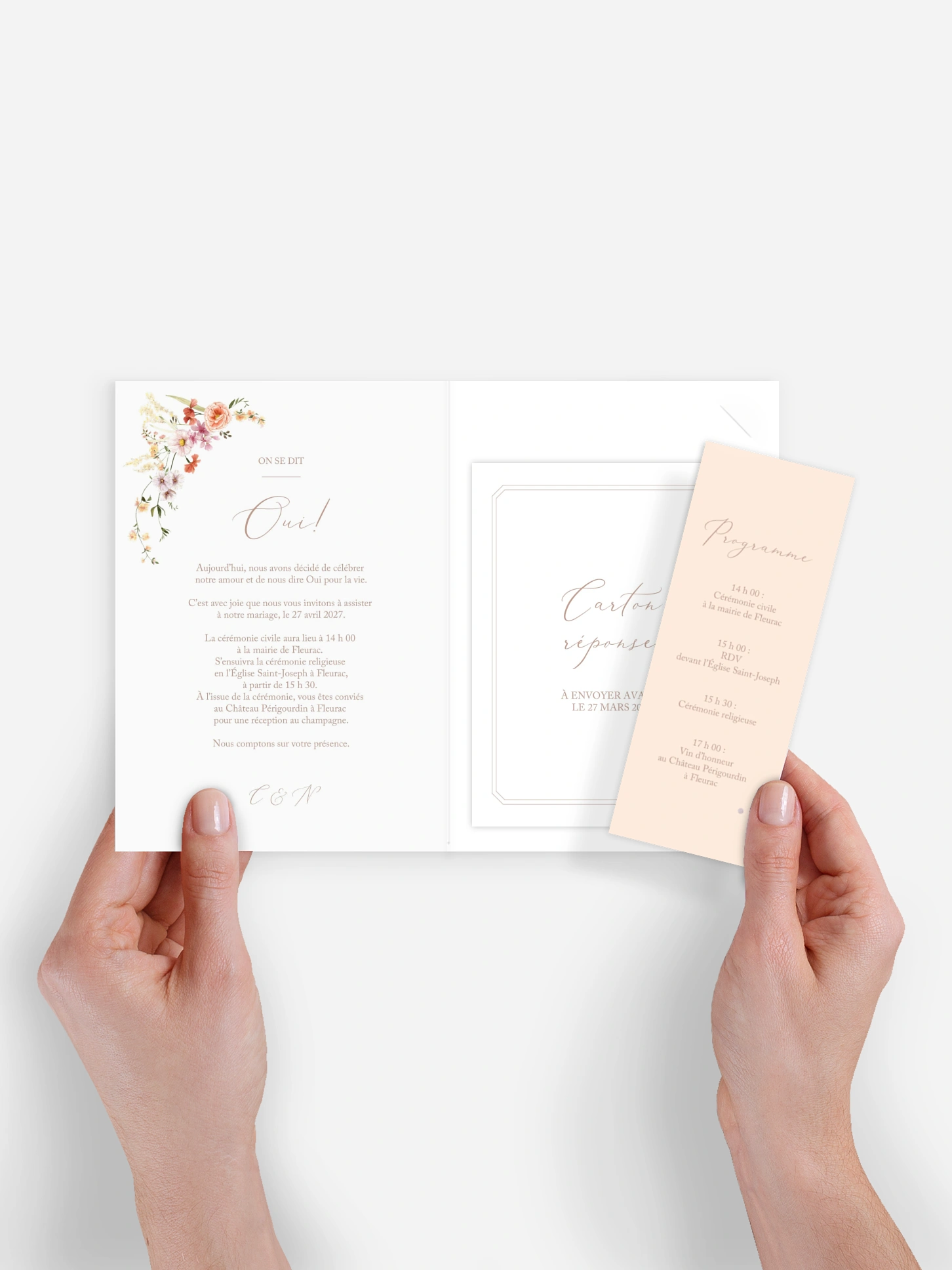 Faire-part de mariage Arche de fleurs